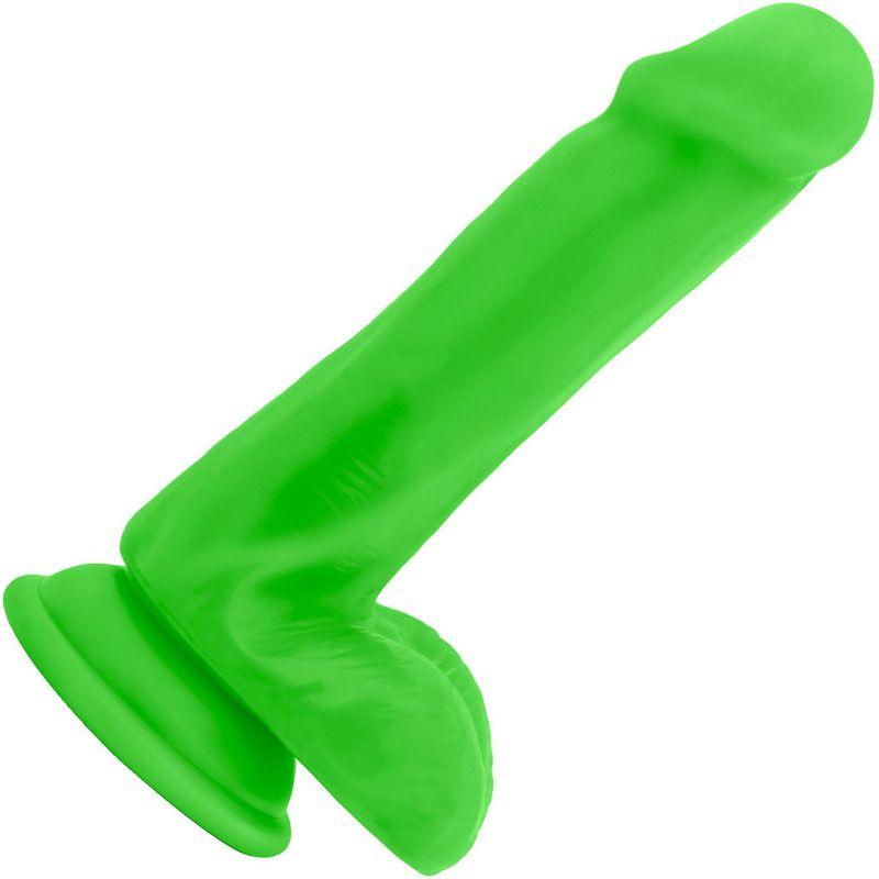 Neo 6 Inch Dual Density Dildo With Balls - Neon Green - Sex Toys