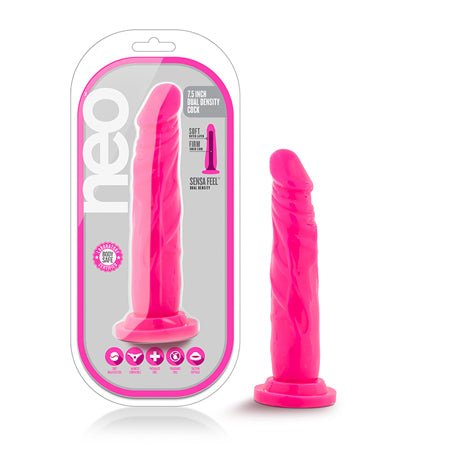 Neo 7.5 Inch Dual Density Dildo - Neon Pink - Sex Toys