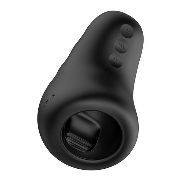 Nexus Eclipse Ergonomic Vibrating and Stroking Masturbator - Black - Sex Toys
