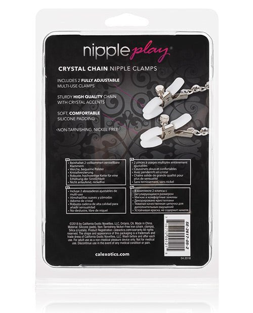 Nipple Play Crystal Chain Nipple Clamps - BDSM Gear