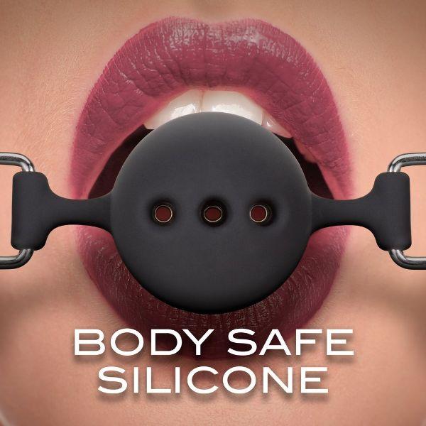 Noir Breathable Silicone Ball Gag - BDSM Gear