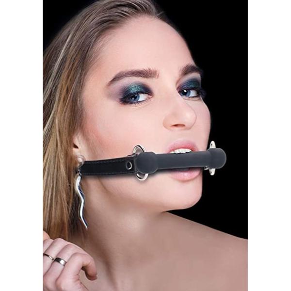 Ouch! Bit Silicone Gag - Black - Kink Store