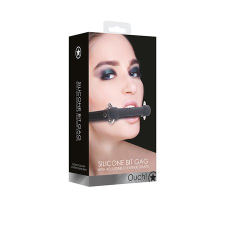 Ouch! Bit Silicone Gag - Black - Kink Store