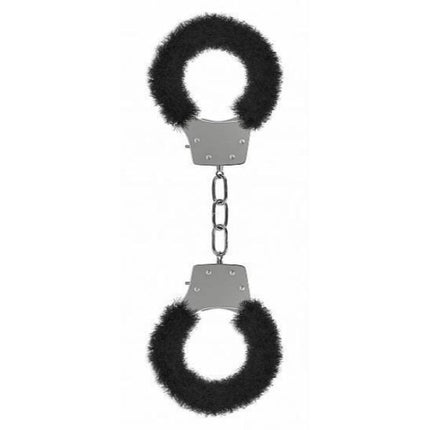 Ouch! Pleasure Furry Handcuffs - Black - Kink Store