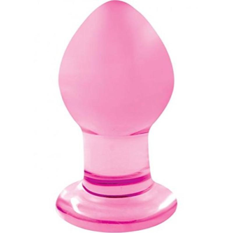 Pink Crystal Glass Plug - Small - Sex Toys