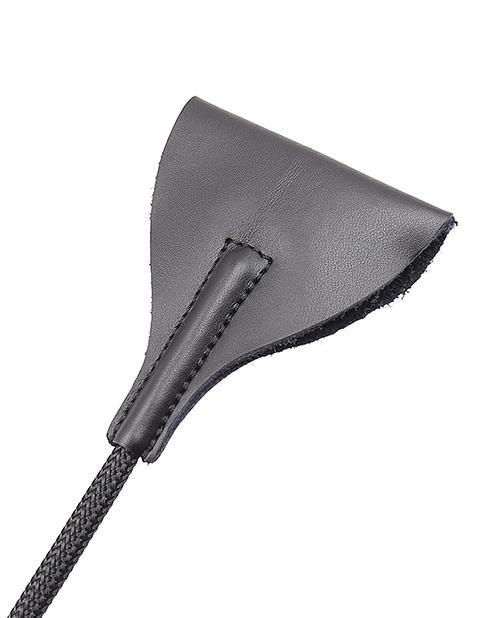 Plesur 21" Wide Tip Leather Crop - Black - BDSM Gear