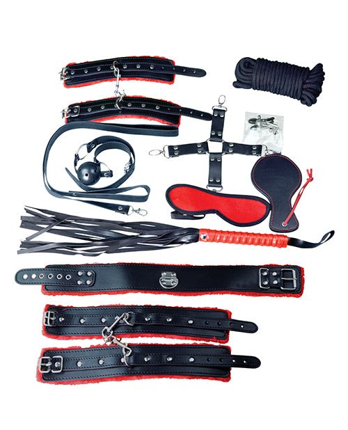 Plesur Deluxe Bondage Kit - Black/Red - BDSM Gear