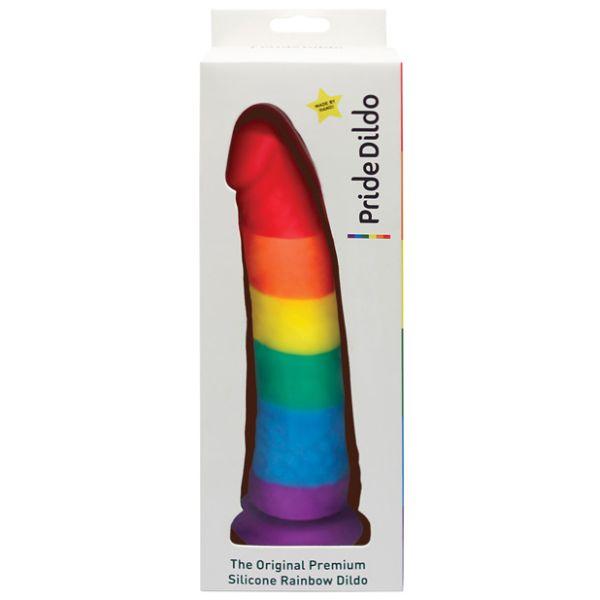 Pride 8" Rainbow Silicone Dildo - Sex Toys