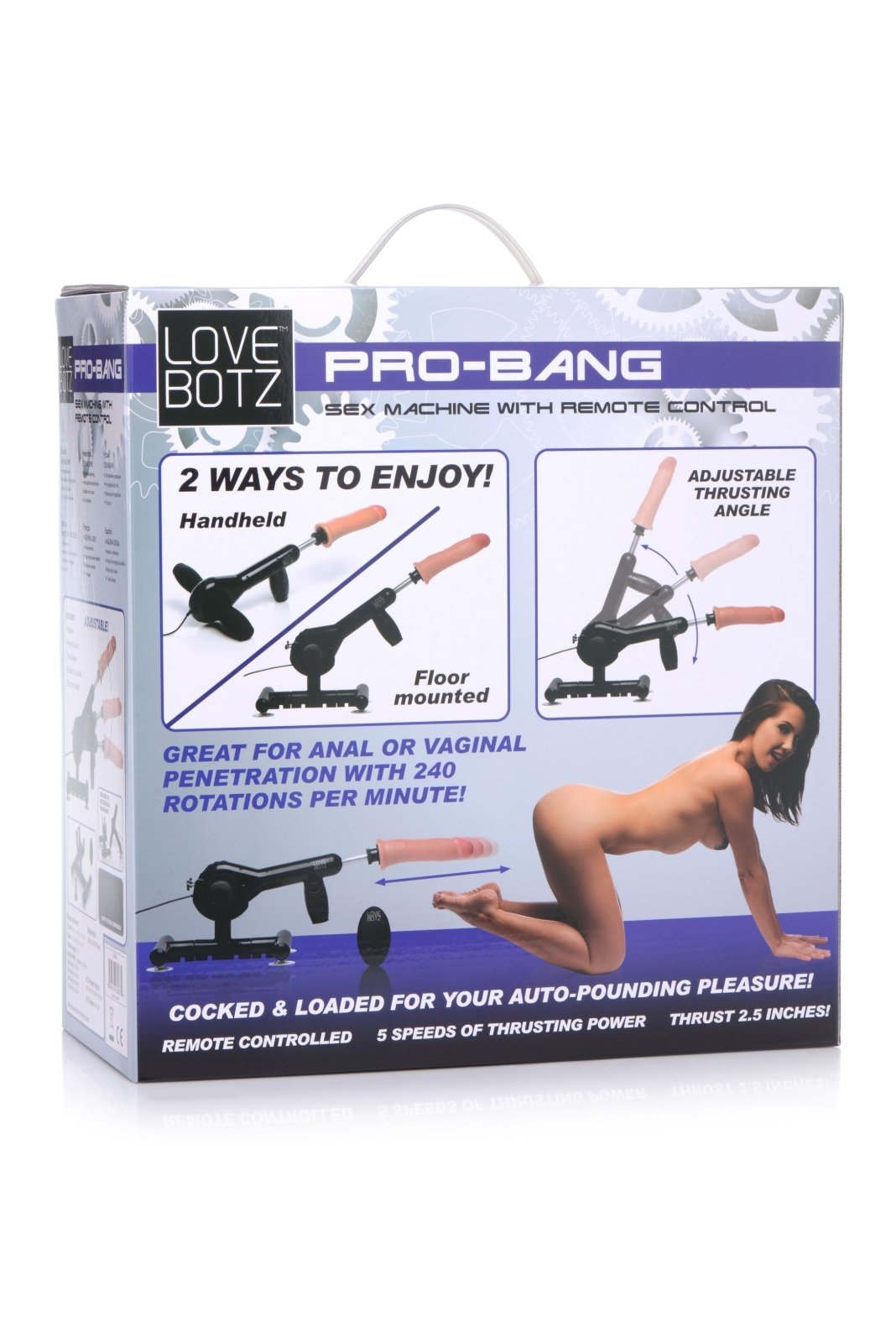 Pro-Bang Remote Control Handheld or Floor Mounted Sex Machine - Sex Toys