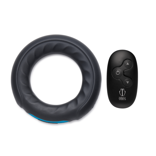 Remote Control Rechargeable Vibrating Ridged Silicone Cock Ring - Sex Toys
