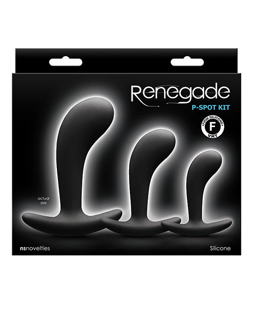 Renegade P-Spot Silicone Plug Kit - Black - Sex Toys