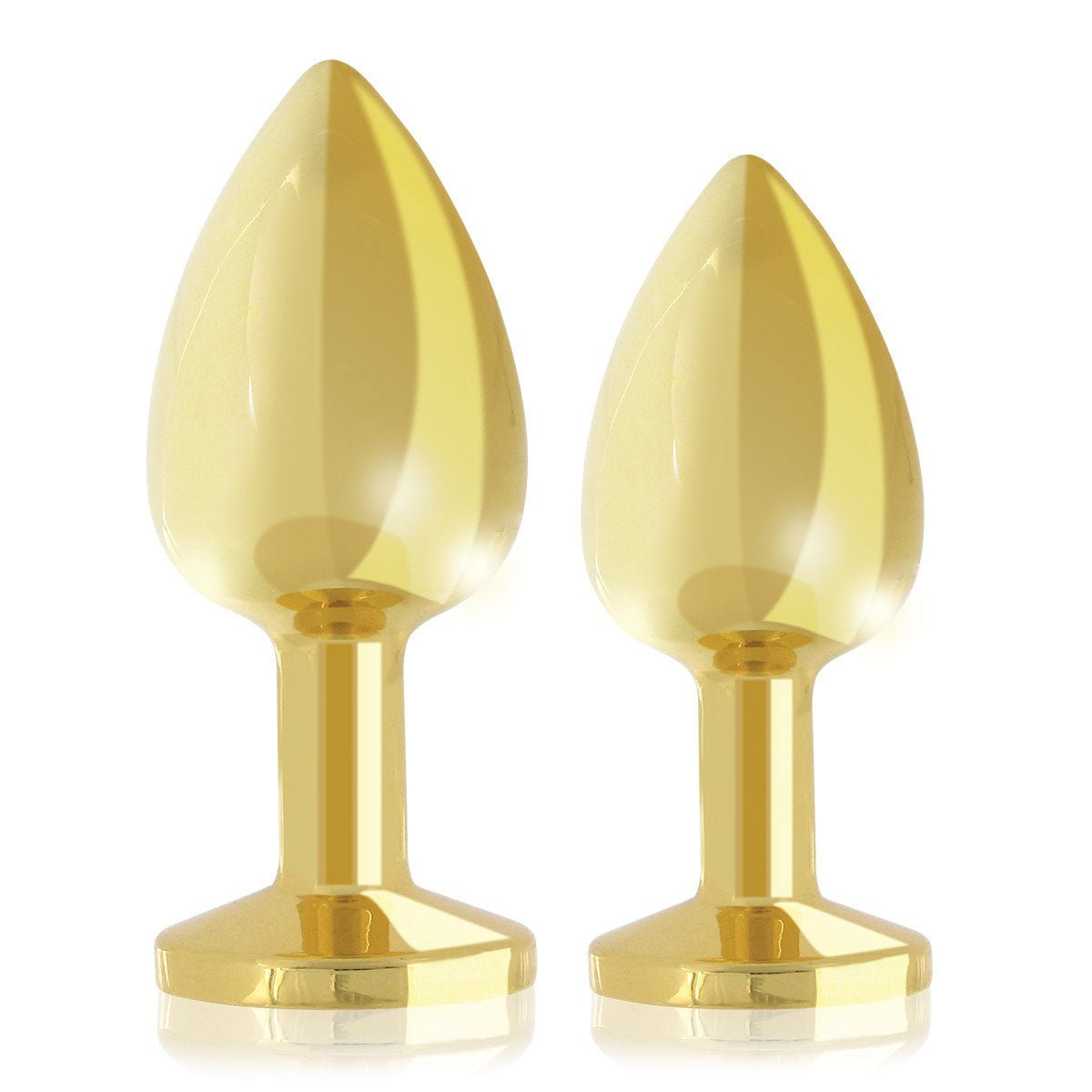 Rianne S Booty Plug Set - 2 Gold Stainless Steel Gem Butt Plugs - Sex Toys