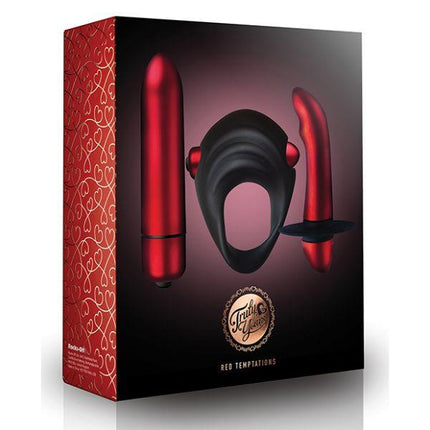 Rocks Off Truly Yours Red Temptation Couples Vibrating Kit - Sex Toys