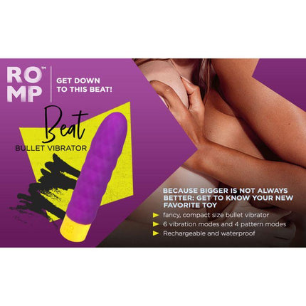 Romp Beat Silicone Bullet Vibrator - Rechargeable Waterproof Vibe - Sex Toys