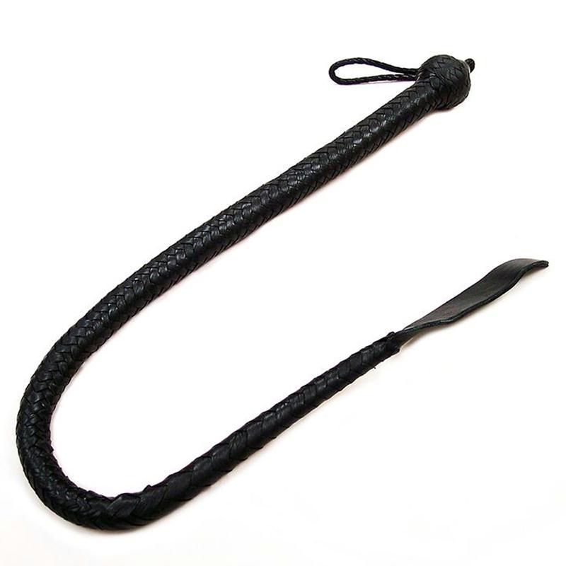 Rouge Devil Tail Leather Whip - Black - BDSM Gear