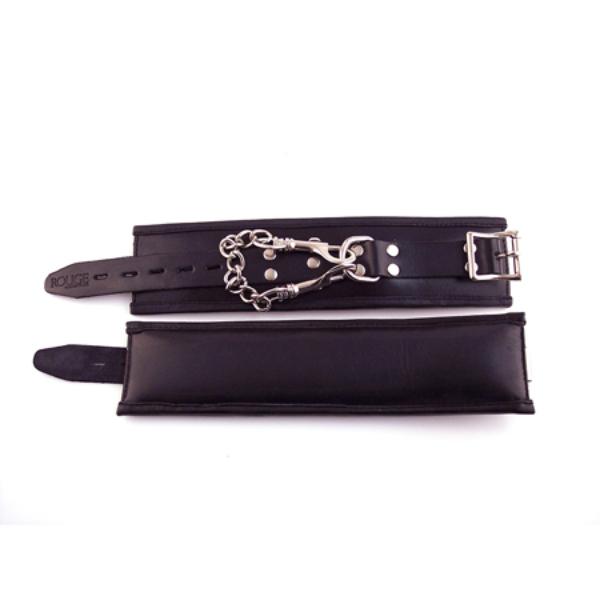 Rouge Padded Leather Wrist Cuffs - Black - BDSM Gear