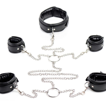 Slave Chained Cuff and Collar Set - Kink Store
