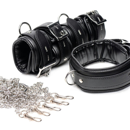 Slave Chained Cuff and Collar Set - Kink Store