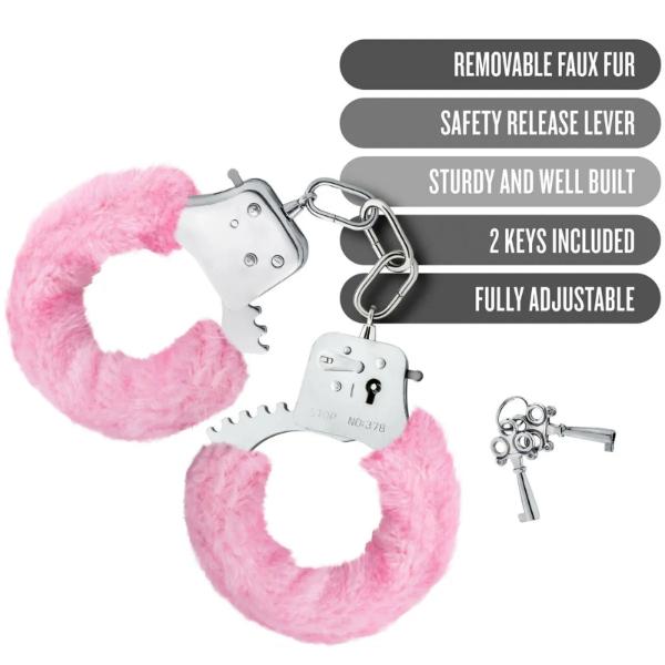 Temptasia Pink Furry Handcuffs - Kink Store