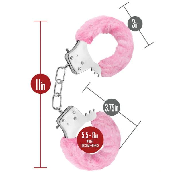 Temptasia Pink Furry Handcuffs - Kink Store