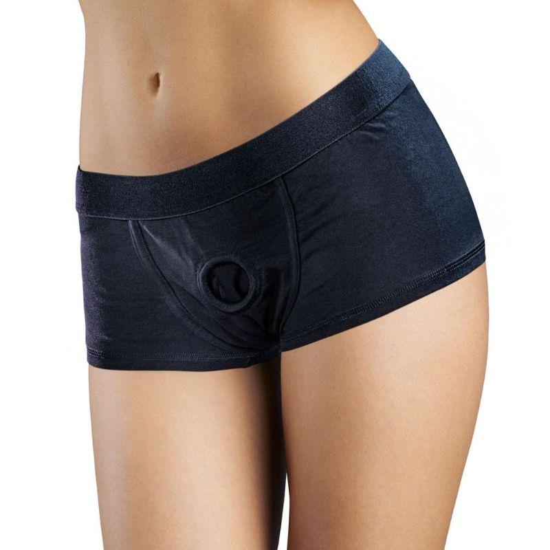 Temptasia Strap On Harness Shorts - Black - Kink Store