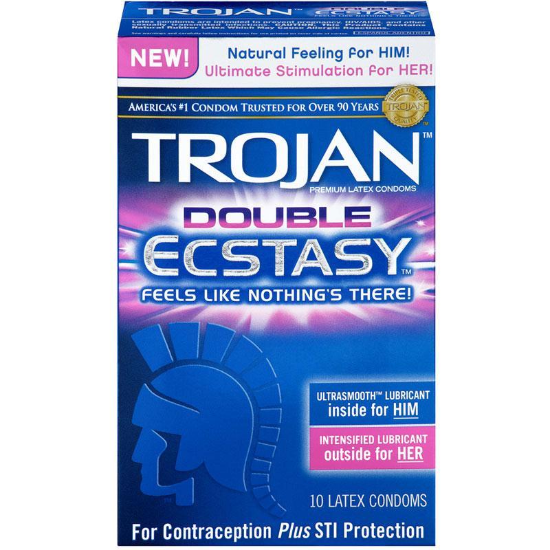 Trojan Double Ecstasy Latex Condoms (10 pack) - Kink Store
