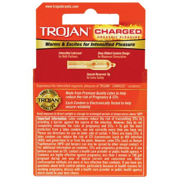 Trojan Intensified Charged Condoms - Box Of 3 - Kink Store