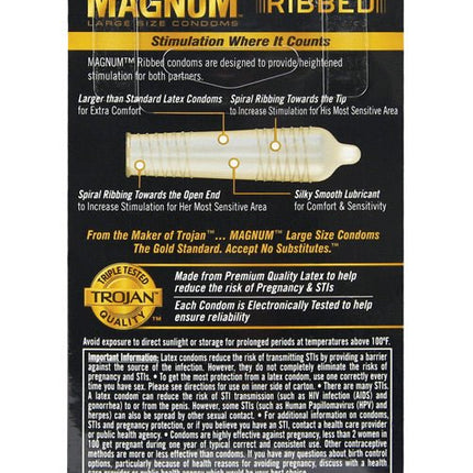 Trojan Magnum Ribbed Condoms - Kink Store