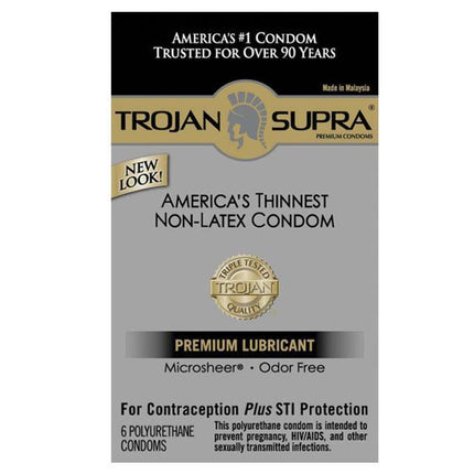Trojan Supra Microsheer Polyurethane Condoms - 3 Pack - Kink Store